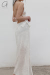 SWAYING/KNIT Japanese paper furry maxi skirt SW22SSB22 white